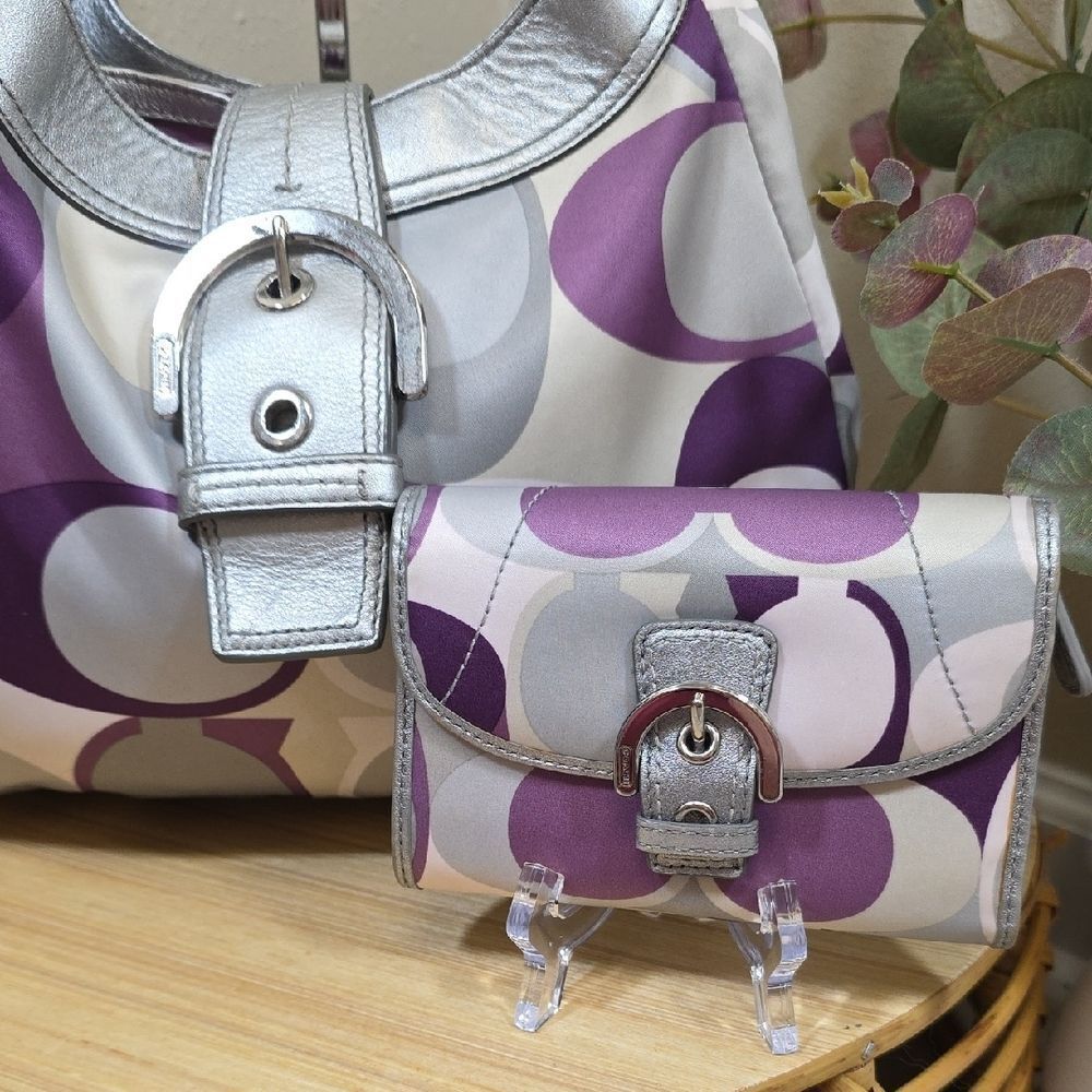 CoachβSoho Scarf Print Hobo and Wallet - Picture 2 of 15